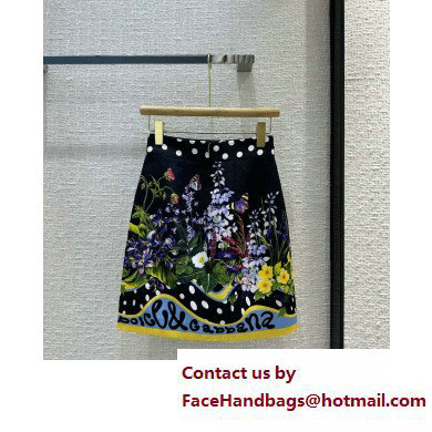 Dolce  &  Gabbana black bunny printed skirt 2023